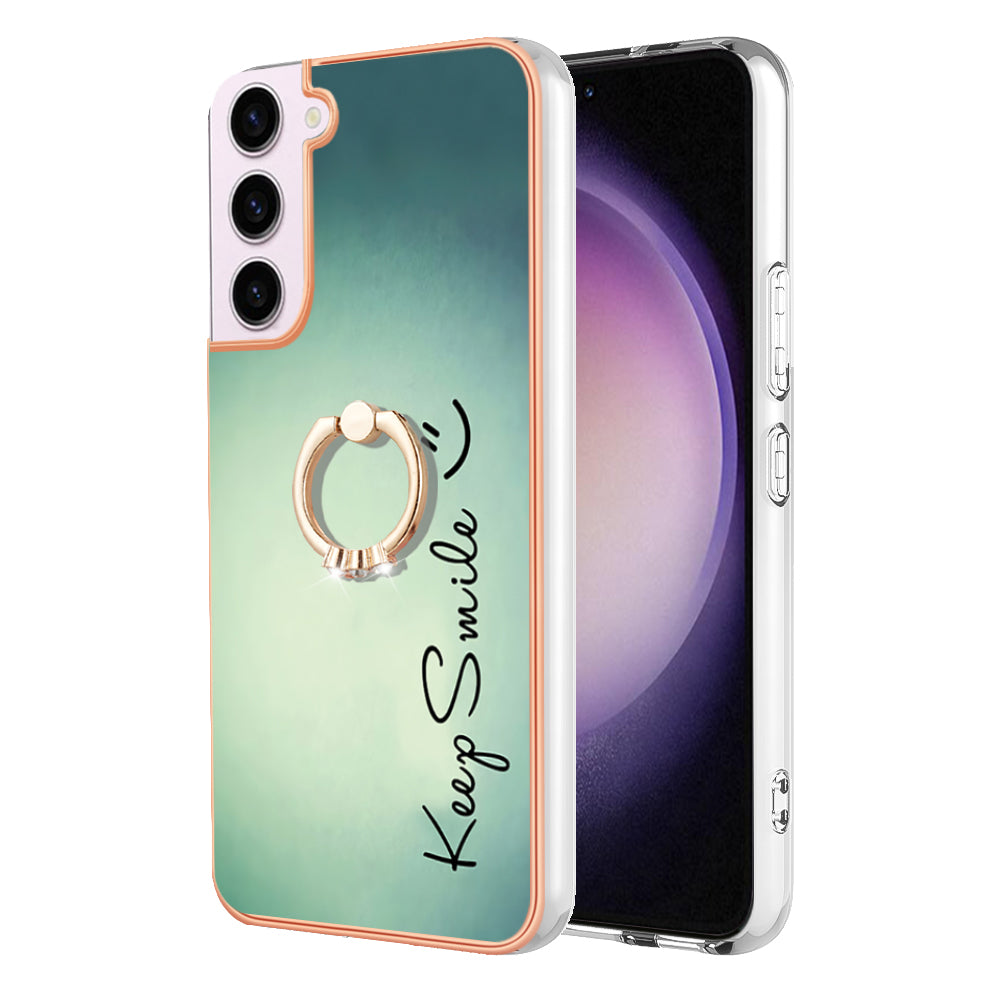 YB IMD Series-20 Style D for Samsung Galaxy S23 Kickstand IMD Pattern TPU Phone Case 2.0mm Electroplating Cover YB IMD Series-20 Style D for Samsung Galaxy S23 Kickstand IMD Pattern TPU Phone Case 2.0mm Electroplating Cover